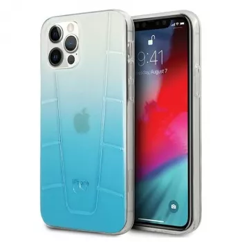Mercedes-Benz MEHCP12LCLGBL iPhone 12 Pro Max cietais vāciņš Transparent Line zils