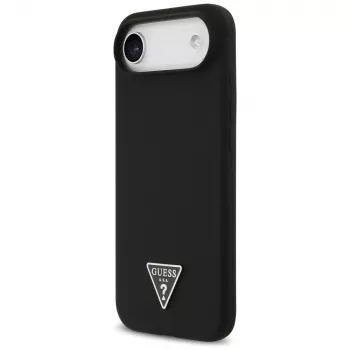 GUESS Silicone Triangle Logo MagSafe apvalks iPhone Air, melns
