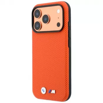 BMW M Quadrille Kevlar metāla logo MacSafe maciņš iPhone 18 Pro / 17 Pro - oranžs