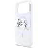 Karl Lagerfeld Liquid Glitter Karl Script Logo MagSafe maciņš iPhone 17 Pro caurspīdīgs