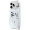 Karl Lagerfeld Liquid Glitter Karl Script Logo MagSafe maciņš iPhone 17 Pro caurspīdīgs
