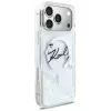 Karl Lagerfeld Liquid Glitter Karl Script Logo MagSafe maciņš iPhone 17 Pro Max, caurspīdīgs