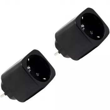 Shelly Plug M Gen3 Black 2-Pack viedais kontaktdakša ar enerģijas uzraudzību, Wi-Fi un Bluetooth, 13A, Schuko