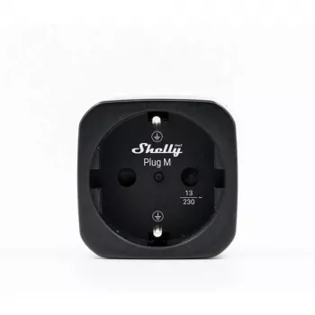 Shelly Plug M Gen3 Black 2-Pack viedais kontaktdakša ar enerģijas uzraudzību, Wi-Fi un Bluetooth, 13A, Schuko
