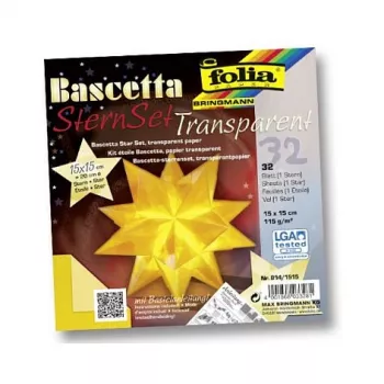 Folia Bascetta Star Midi locīšanas komplekts - 32 loksnes 15x15 cm, dažādās krāsās