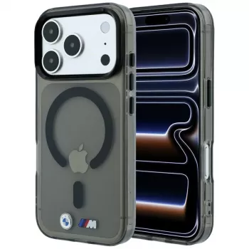 BMW M IML Glossy Metal Logo & Trims MagSafe Maciņš iPhone 18 Pro / 17 Pro - Melns