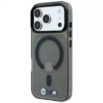 BMW M IML Glossy Metal Logo & Trims MagSafe Maciņš iPhone 18 Pro / 17 Pro - Melns