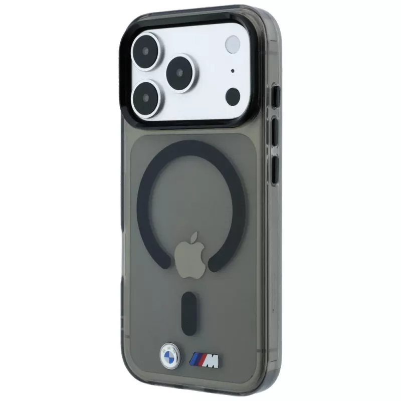 BMW M IML Glossy Metal Logo & Trims MagSafe Maciņš iPhone 18 Pro / 17 Pro - Melns
