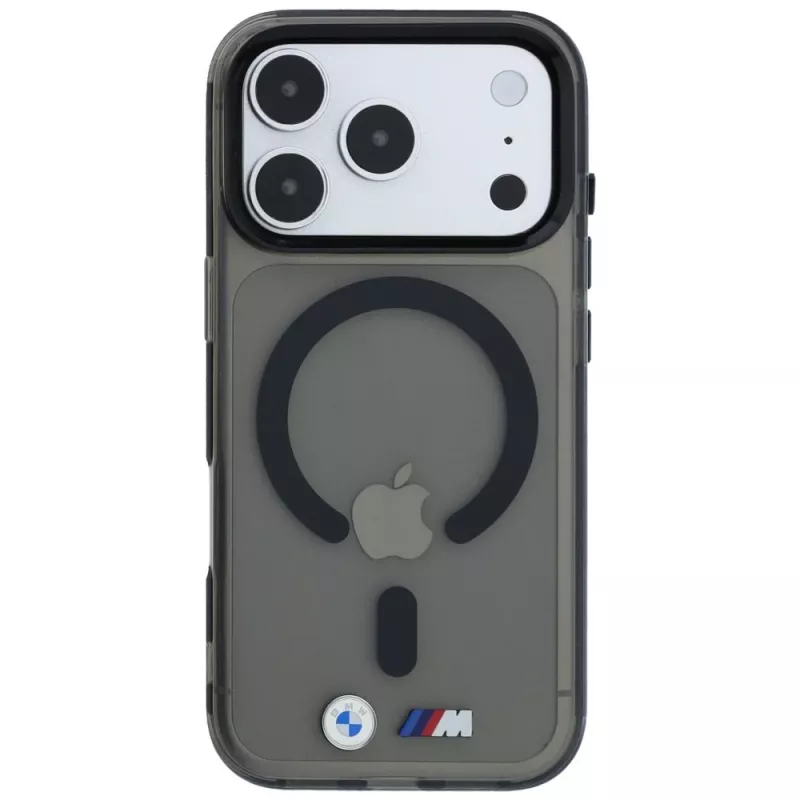 BMW M IML Glossy Metal Logo & Trims MagSafe Maciņš iPhone 18 Pro / 17 Pro - Melns