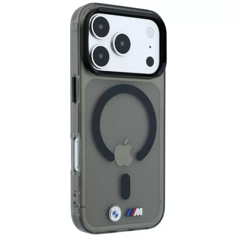 BMW M IML Glossy Metal Logo & Trims MagSafe Maciņš iPhone 18 Pro / 17 Pro - Melns