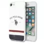U.S. POLO ASSN. USHCI8PCSTRB iPhone 7/8/SE 2020/SE 2022 maciņš balts trīskrāsu raksts