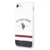 U.S. POLO ASSN. USHCI8PCSTRB iPhone 7/8/SE 2020/SE 2022 maciņš balts trīskrāsu raksts