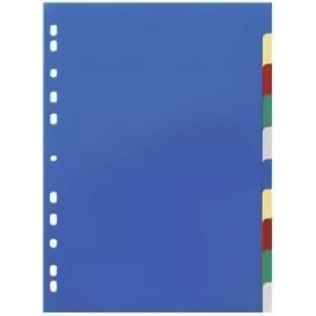 DURABLE 674027 A4 dokumentu starplikas 1-10, polipropilēns, 10 daļas, universālā perforācija, dažādas krāsas