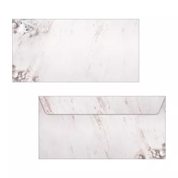 SIGEL 25 Ziemassvētku aploksnes Rustic White DIN garas bez loga
