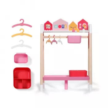 ZAPF CREATION BABY born drēbju pakaramais leļļu garderobei ar uzglabāšanas kastēm un pakaramajiem