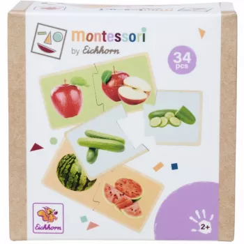 Eichhorn Montessori Puzle - Koka Formu Puzle ar Knaģiem Maziem Bērniem no 12 Mēnešiem, FSC 100%