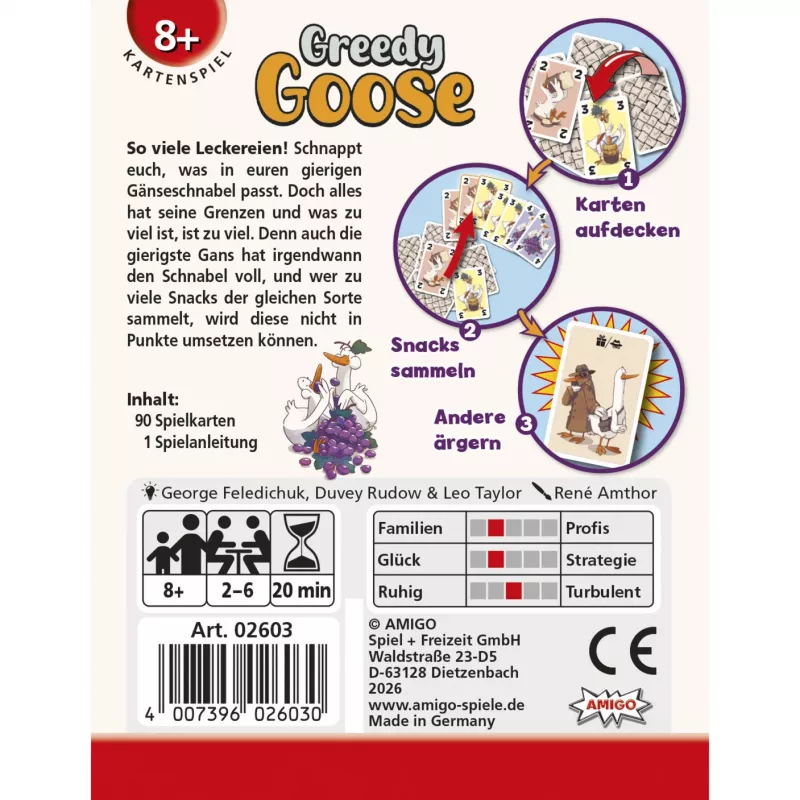 AMIGO Greedy Goose bērnu galda spēle 2-4 spēlētājiem, vecumam 5+