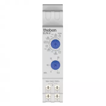 THEBEN TLZ 0.5-20 min kāpņu telpas apgaismojuma taimeris ELPA6plus 3600W 3-/4-vadu, optimizēts LED