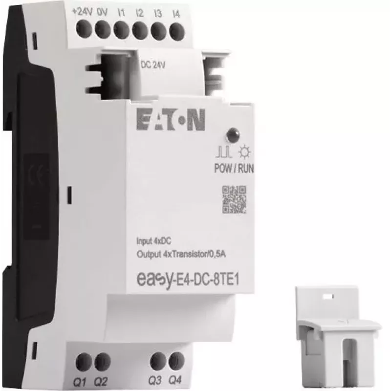 Eaton easyE4 DC 8TE1 digitālās I/O paplašināšanas modulis, 4DI/4DO, 24V DC, tranzistoru PNP