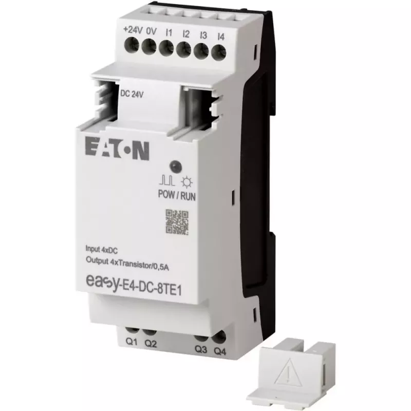 Eaton easyE4 DC 8TE1 digitālās I/O paplašināšanas modulis, 4DI/4DO, 24V DC, tranzistoru PNP