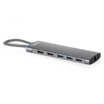 DIGITUS USB-C dokstacija, 11 porti, trīs displeji, 100W PD