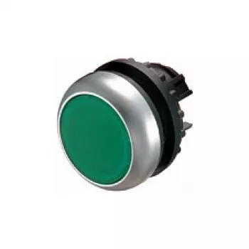 Eaton M22-DL-G plakana zaļa apgaismojama spiedpogas iedarbinātājierīce, momentāna, 22,5 mm