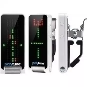 TC Electronic PolyTune Clip skaņotājs - polifoniskais, hromātiskais, stroboskopiskais, automātiskās orientācijas LED, melns