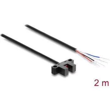 Delock 91865 Dakšveida gaismas barjera 5 mm, tips K, PNP, L/D pārslēdzama, 2 m
