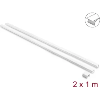 Delock pašlīmējošs kabeļu kanāls ar bīdāmu vāku 24 x 14 mm, 1 m, 2 gab., balts