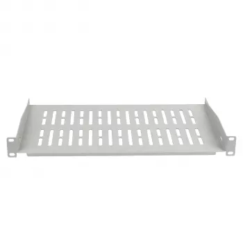 EFB Elektronik 19 inch 1U fiksētais plaukts, 350 mm dziļš, 10 kg slodze, gaiši pelēks RAL 7035