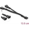 Delock Y-Fan kabelis 1 x 4 kontaktu PWM ligzda uz 2 x 4 kontaktu PWM spraudnis ar pīto apvalku 13,5 cm melns