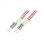 LogiLink OM4 LC/LC dupleksais daudzmodu optiskais kabelis, 75m, LSZH, akva