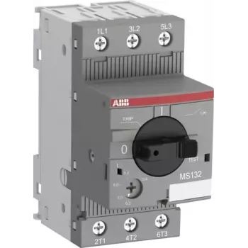 ABB MS132-0.4 Motoraizsardzības automātiskais slēdzis, 0,25-0,4 A, 3 polu, 690 V AC, 100 kA, termomagnētiskais, DIN sliedei