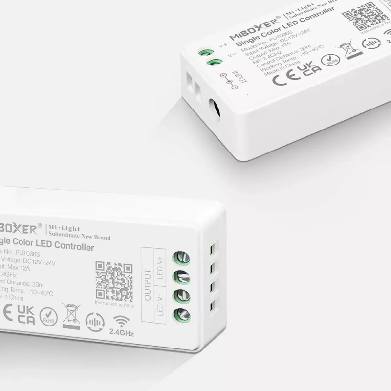 MIBOXER FUT036S vienkrāsas 2.4G LED dimmera kontrolieris DC12-24V