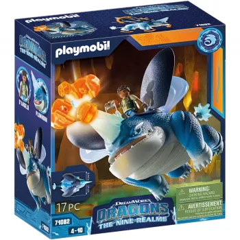 Playmobil 71082 Dragons: The Nine Realms — Plowhorn un D'Angelo ar kristāla ieža sprādziena funkciju
