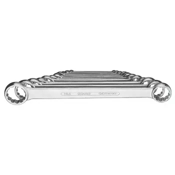 GEDORE 6062190 4-120 Divpusējo uzgriežņu atslēgu komplekts, 11 gab., metrisks 6-32 mm, hromēts 31CrV3 tērauds, bi-hex 12-punktu, 75° leņķis, DIN 838