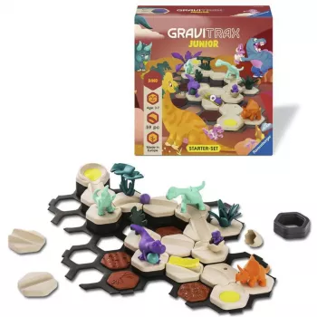 RAVENSBURGER GraviTrax Junior Starter Set S Dino – 102 daļu ložu trase ar dinozauriem bērniem no 3 gadiem