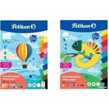 Pelikan Konstrukcijas papīra bloks DIN A3, 10 loksnes, 10 dažādas krāsas, 120 g/m², līmēts galā
