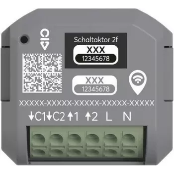 ABB free@home 2 kanālu iebūvējamais komutācijas izpildmehānisms 62821 U-WL
