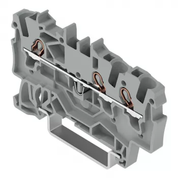 WAGO 2001-1301 3 vadu caurlaides spaiļu bloks, 1,5 mm², Push-in CAGE CLAMP, Ex e II, pelēks