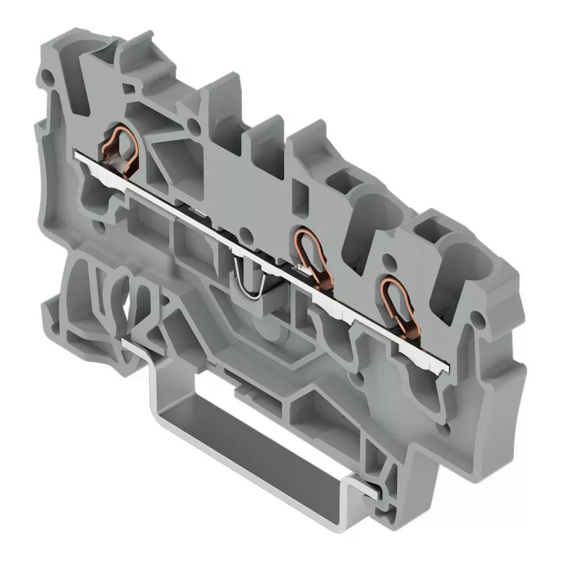 WAGO 2001-1301 3 vadu caurlaides spaiļu bloks, 1,5 mm², Push-in CAGE CLAMP, Ex e II, pelēks