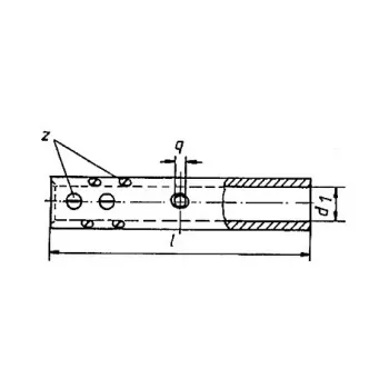 Klauke 553R cauruļveida skrūvju savienotājs, 16 mm², ar lodēšanas atveri, misiņš, alvots