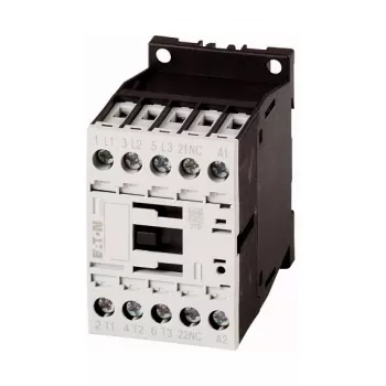 EATON Moeller DILM9-01 24 V DC 3 polu kontaktoru relejs, 9 A, 4 kW, 1 NC palīgkontakts, skrūvju spailes, DIN sliedes stiprinājums