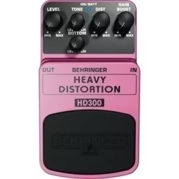 Behringer HD300 Heavy Distortion efekta pedālis elektriskajai ģitārai - ultra-kompakts, 9V DC, buffered bypass, melns