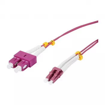 SYNERGY21 OM4 dupleksās optiskās šķiedras savienojuma kabelis LC-SC 1,5 m 50/125 µm LSZH Aqua