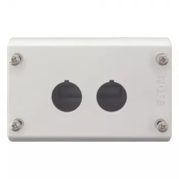 Eaton M22-I2 tukšais korpuss 2 vadības ierīcēm, virsmas montāžai, gaiši pelēks RAL 7035