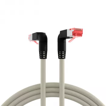 EFB Elektronik K4137GR.2 Cat.6A S/FTP LSZH savienojuma kabelis, Draka UC900 TM21, 2x90 grādu, 2 m, pelēks