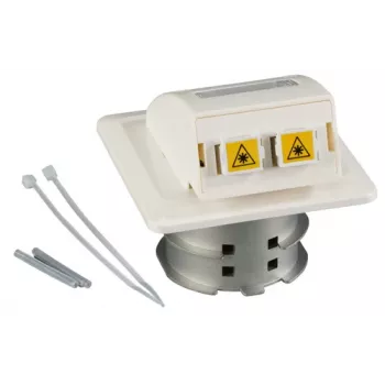 EFB Elektronik FTTH-OUTLET-LC-OM3 Iegremdējamā šķiedru optikas sienas kontaktligzda, 2x LC-Duplex OM3 multimode, tīri balta