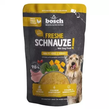 BOSCH Freshe Schnauze Mono-Protein mit Vistas, Ķirbja un Brokoļu – 250g Pouch