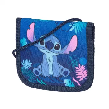 McNeill Disney Stitch krūšu soma zilā krāsā - bērnu kakla maks ar rāvējslēdzēju un Velcro kabatām